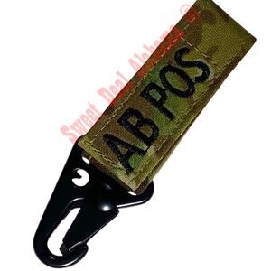 Condor Blood Type Keychain, AB POS (AB POSITIVE), Multi-Camouflage, Snaphook